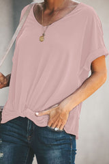 Plain Twist T-Shirt - SHE BADDY© ONLINE WOMEN FASHION & CLOTHING STORE