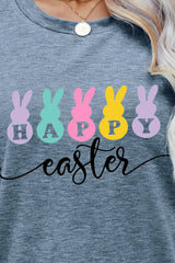 HAPPY EASTER Graphic Round Neck T-Shirt - SHE BADDY© ONLINE WOMEN FASHION & CLOTHING STORE