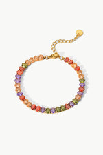 18K Gold Plated Multicolored Zircon Bracelet - SHE BADDY© ONLINE WOMEN FASHION & CLOTHING STORE