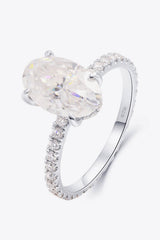 14K White Gold 2.5 Carat Moissanite 4-Prong Ring - SHE BADDY© ONLINE WOMEN FASHION & CLOTHING STORE