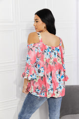 Sew In Love Full Size Fresh Take  Floral Cold-Shoulder Top - SHE BADDY© ONLINE WOMEN FASHION & CLOTHING STORE