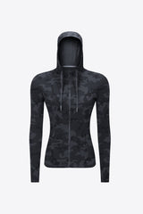 Drawstring Detail Zip Up Sports Jacket with Pockets - SHE BADDY© ONLINE WOMEN FASHION & CLOTHING STORE