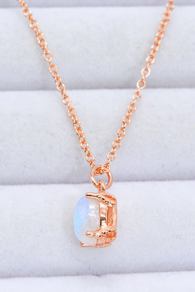 Natural 4-Prong Pendant Moonstone Necklace - SHE BADDY© ONLINE WOMEN FASHION & CLOTHING STORE