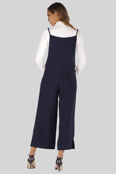 Full Size Cropped Wide Leg Overalls with Pockets - SHE BADDY© ONLINE WOMEN FASHION & CLOTHING STORE