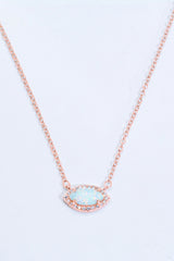 18k Rose Gold-Plated Opal Pendant Necklace - SHE BADDY© ONLINE WOMEN FASHION & CLOTHING STORE