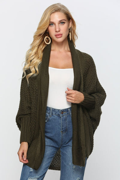 Open Front Dolman Sleeve Longline Cardigan - SHE BADDY© ONLINE WOMEN FASHION & CLOTHING STORE