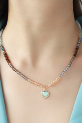 Heart Pendant Beaded Necklace - SHE BADDY© ONLINE WOMEN FASHION & CLOTHING STORE