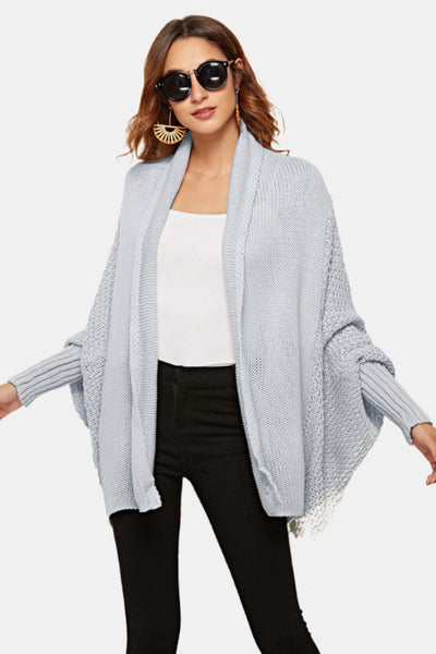 Open Front Dolman Sleeve Longline Cardigan - SHE BADDY© ONLINE WOMEN FASHION & CLOTHING STORE