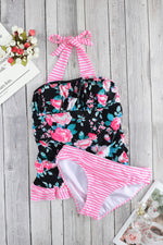Mixed Print Tie-Back Two-Piece Swimsuit - SHE BADDY© ONLINE WOMEN FASHION & CLOTHING STORE