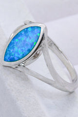 925 Sterling Silver Split Shank Opal Ring - SHE BADDY© ONLINE WOMEN FASHION & CLOTHING STORE