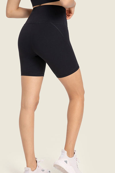 Seamless High-Rise Wide Waistband Biker Shorts - SHE BADDY© ONLINE WOMEN FASHION & CLOTHING STORE