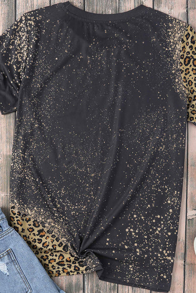 Slogan Graphic Leopard Tee Shirt - SHE BADDY© ONLINE WOMEN FASHION & CLOTHING STORE