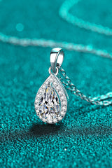 Moissanite Teardrop Pendant Necklace - SHE BADDY© ONLINE WOMEN FASHION & CLOTHING STORE