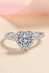 1 Carat Moissanite Heart-Shaped Ring - SHE BADDY© ONLINE WOMEN FASHION & CLOTHING STORE