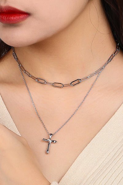 Cross Pendant 925 Sterling Silver Necklace - SHE BADDY© ONLINE WOMEN FASHION & CLOTHING STORE