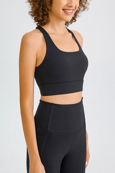 Cross Back Yoga Crop Top - SHE BADDY© ONLINE WOMEN FASHION & CLOTHING STORE