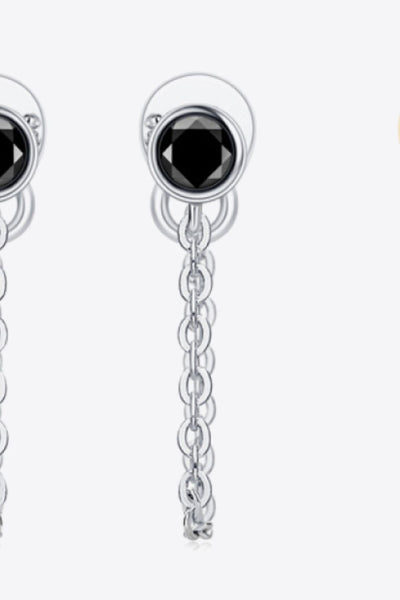 Inlaid Moissanite Chain Earrings - SHE BADDY© ONLINE WOMEN FASHION & CLOTHING STORE