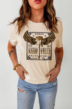 1950 NASHVILLE MUSIC CITY Graphic Tee Shirt - SHE BADDY© ONLINE WOMEN FASHION & CLOTHING STORE