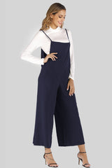 Full Size Cropped Wide Leg Overalls with Pockets - SHE BADDY© ONLINE WOMEN FASHION & CLOTHING STORE