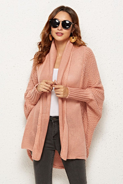 Open Front Dolman Sleeve Longline Cardigan - SHE BADDY© ONLINE WOMEN FASHION & CLOTHING STORE