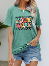 Letter Graphic Short Sleeve T-Shirt - SHE BADDY© ONLINE WOMEN FASHION & CLOTHING STORE