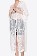 Tied Sheer Cover Up Cardigan - SHE BADDY© ONLINE WOMEN FASHION & CLOTHING STORE