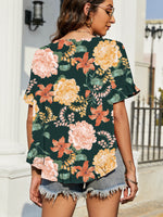 Floral Ruffled Flounce Sleeve Blouse - SHE BADDY© ONLINE WOMEN FASHION & CLOTHING STORE