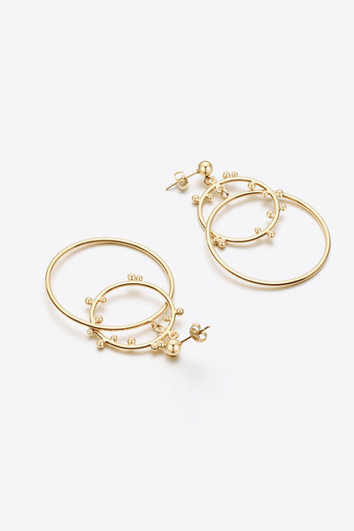 18K Gold-Plated Double Hoop Drop Earrings - SHE BADDY© ONLINE WOMEN FASHION & CLOTHING STORE