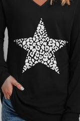 Leopard Star Graphic V-Neck Top - SHE BADDY© ONLINE WOMEN FASHION & CLOTHING STORE