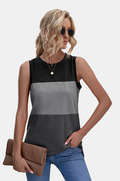 Color Block Tank Top - SHE BADDY© ONLINE WOMEN FASHION & CLOTHING STORE