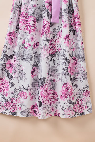 Belted Mixed Print Long Sleeve Dress - SHE BADDY© ONLINE WOMEN FASHION & CLOTHING STORE