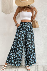 Floral Pocket Culottes - SHE BADDY© ONLINE WOMEN FASHION & CLOTHING STORE