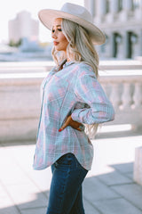 Plaid Button-Up Dropped Shoulder Shirt - SHE BADDY© ONLINE WOMEN FASHION & CLOTHING STORE