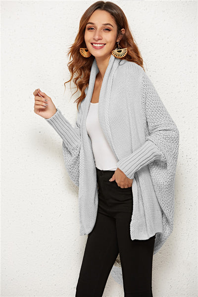 Open Front Dolman Sleeve Longline Cardigan - SHE BADDY© ONLINE WOMEN FASHION & CLOTHING STORE