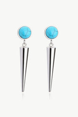 18K Stainless Steel Turquoise Drop Earrings - SHE BADDY© ONLINE WOMEN FASHION & CLOTHING STORE