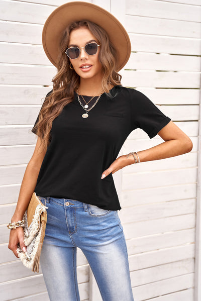 Just For You Cuffed Sleeve T-Shirt - SHE BADDY© ONLINE WOMEN FASHION & CLOTHING STORE