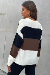 Longing For Fall Color Block Sweater - SHE BADDY© ONLINE WOMEN FASHION & CLOTHING STORE