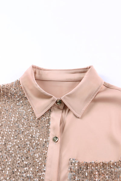Sequin Button Front High-Low Shirt Dress - SHE BADDY© ONLINE WOMEN FASHION & CLOTHING STORE