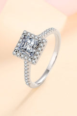 Sterling Silver Square Moissanite Ring - SHE BADDY© ONLINE WOMEN FASHION & CLOTHING STORE