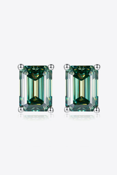 2 Carat Moissanite Stud Earrings in Green - SHE BADDY© ONLINE WOMEN FASHION & CLOTHING STORE