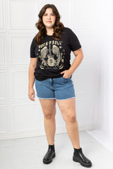 mineB Full Size Rock & Roll Graphic Tee - SHE BADDY© ONLINE WOMEN FASHION & CLOTHING STORE