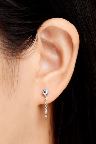 Inlaid Moissanite Chain Earrings - SHE BADDY© ONLINE WOMEN FASHION & CLOTHING STORE