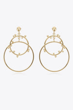 18K Gold-Plated Double Hoop Drop Earrings - SHE BADDY© ONLINE WOMEN FASHION & CLOTHING STORE