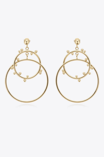 18K Gold-Plated Double Hoop Drop Earrings - SHE BADDY© ONLINE WOMEN FASHION & CLOTHING STORE