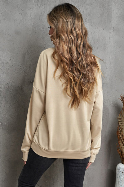 Halloween Skeleton Graphic Dropped Shoulder Sweatshirt - SHE BADDY© ONLINE WOMEN FASHION & CLOTHING STORE