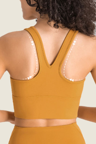 Gathered Detail Halter Neck Sports Bra - SHE BADDY© ONLINE WOMEN FASHION & CLOTHING STORE