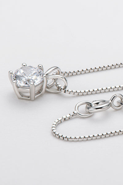 925 Sterling Silver 1 Carat Moissanite Pendant Necklace - SHE BADDY© ONLINE WOMEN FASHION & CLOTHING STORE