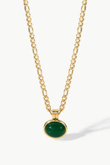 Inlaid Stone Round Pendant Chain Necklace - SHE BADDY© ONLINE WOMEN FASHION & CLOTHING STORE