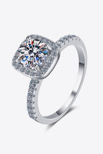 2 Carat Moissanite Square Halo Ring - SHE BADDY© ONLINE WOMEN FASHION & CLOTHING STORE