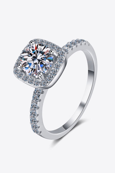 2 Carat Moissanite Square Halo Ring - SHE BADDY© ONLINE WOMEN FASHION & CLOTHING STORE